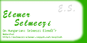 elemer selmeczi business card